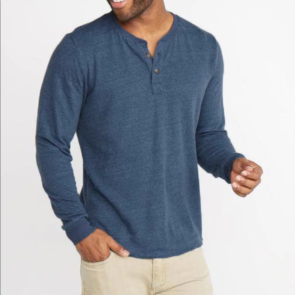 GUC Marine Layer Double Knit Henley in Dark Navy